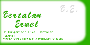 bertalan ermel business card